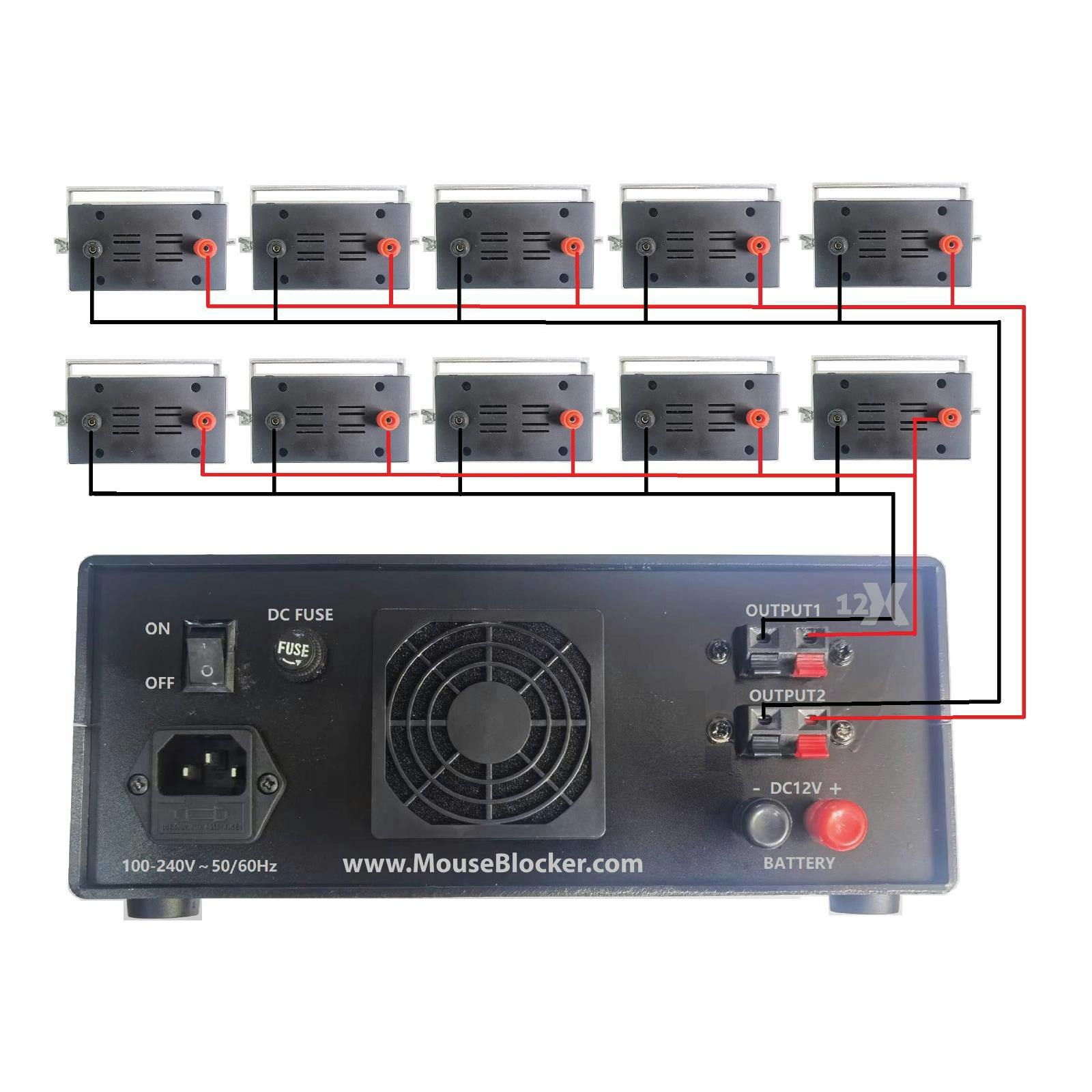 MouseBlocker 45452 Ultrasonic Mouse Blocker 12X, 12,000 Sq. Feet