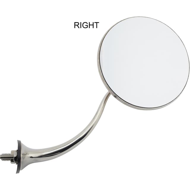 Swan Neck Stainless Round Rear View Mirrors