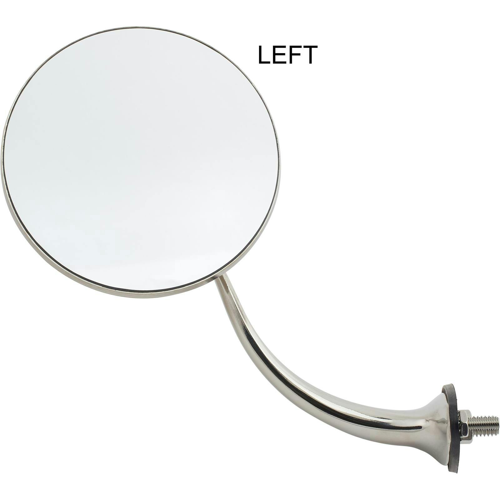 Swan Neck Stainless Round Rear View Mirrors