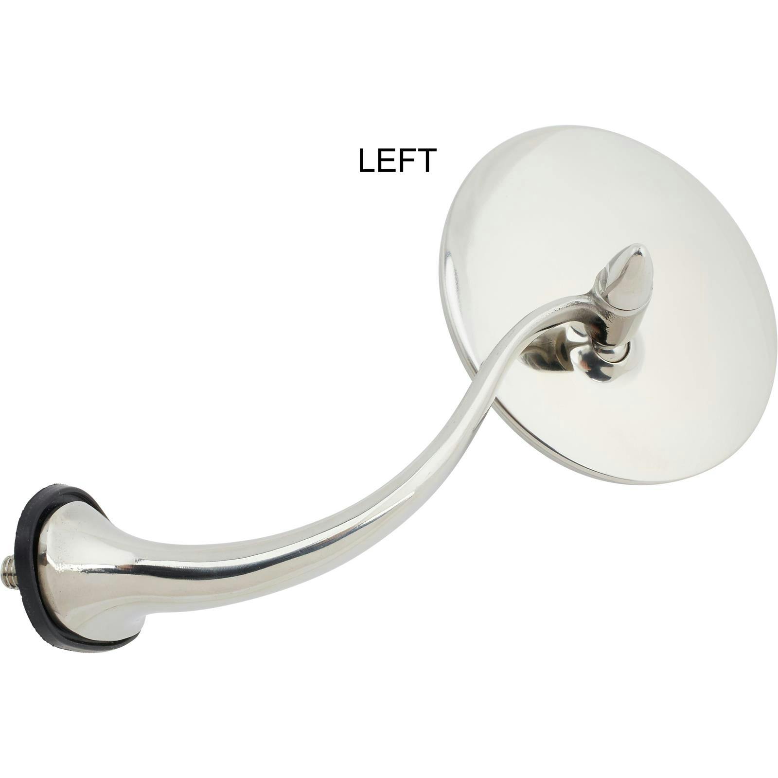 Swan Neck Stainless Round Rear View Mirrors