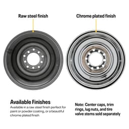 Speedway Smoothie 15x10 Steel Wheels, 5 on 5/5.5, 4.5 BS