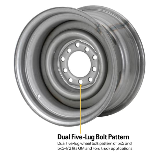 Speedway Smoothie 15x8 Steel Wheels, 5 on 5/5.5, 4.25 BS