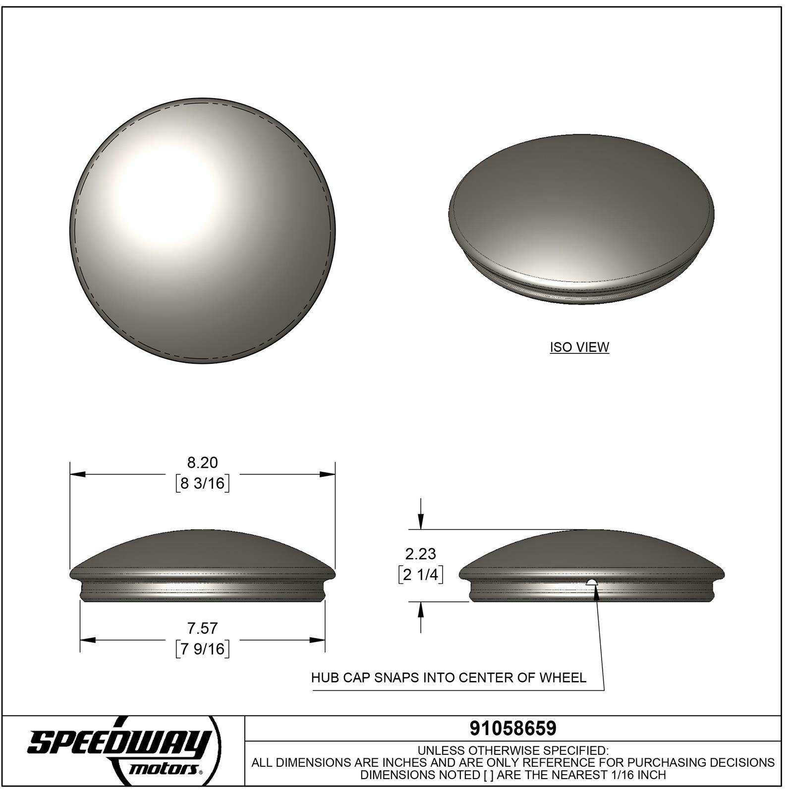 Baby Moon Chrome Hubcap for Smooth Steel Wheels