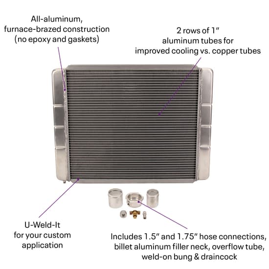 U-Weld-It Custom Aluminum Radiator Kit, 31 x 19 Inch