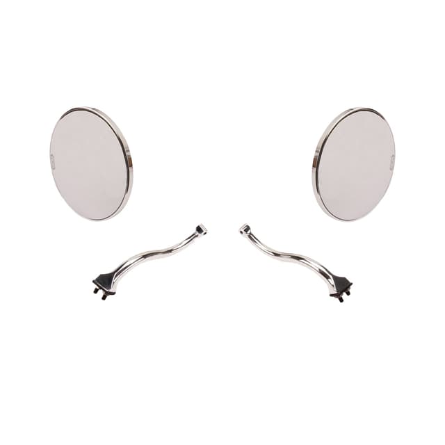 Hagan Fattie 4 Inch Round Rear-View Mirrors with Noodle Arms