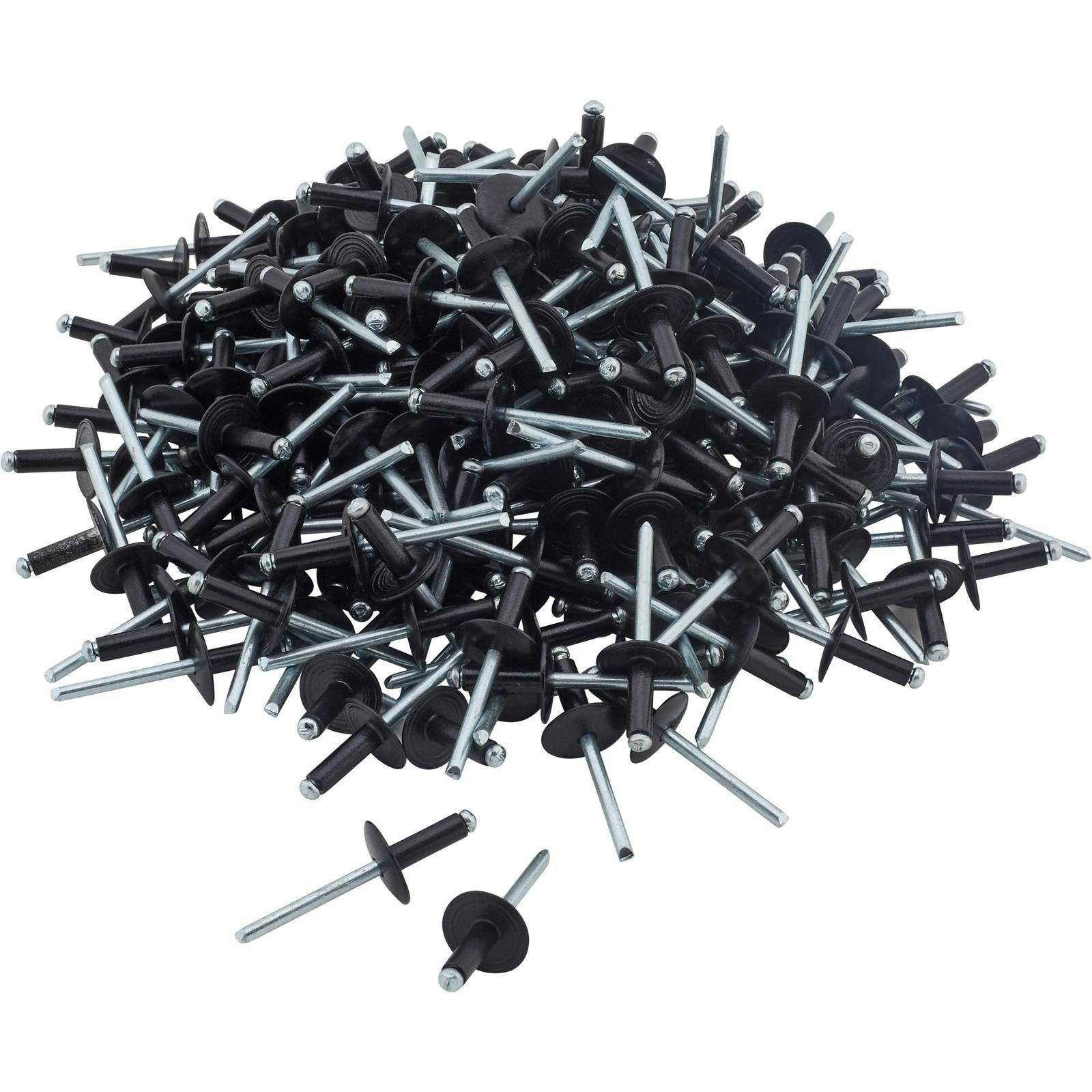Aluminum Tru-Rivets, 3/16 Inch, Small Head and Large Head, Black