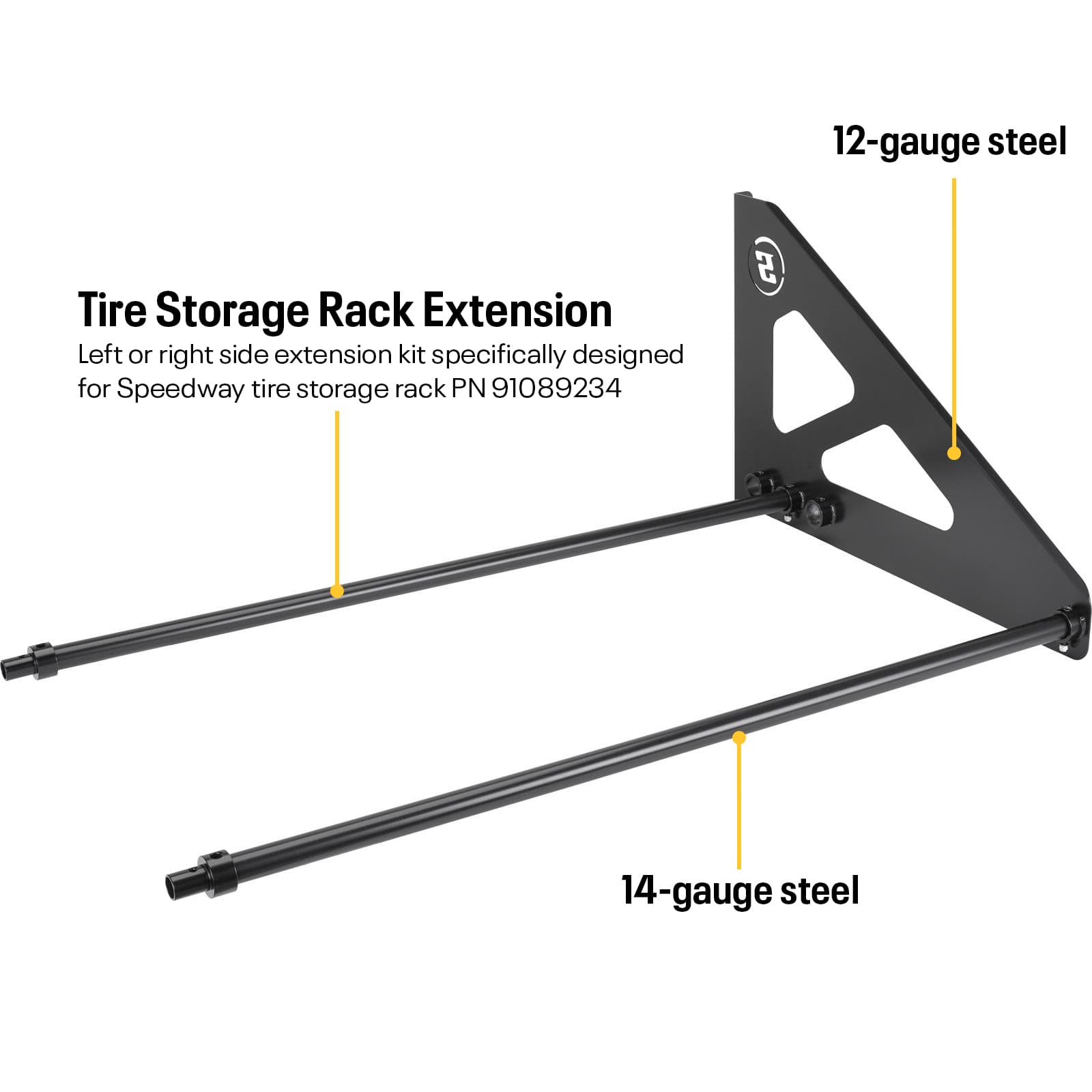 4 Foot Tire Rack For Trailer, Garage or Workshop with Extension