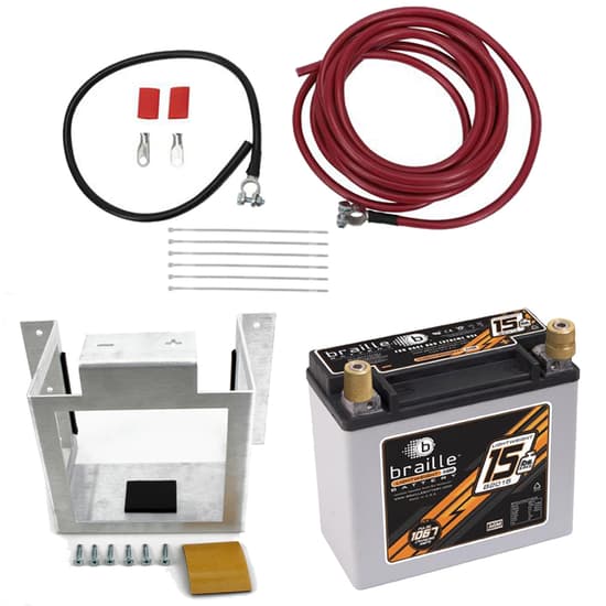 Braille B2015 AGM 425 CCA Lightweight Battery Basic Install Kit