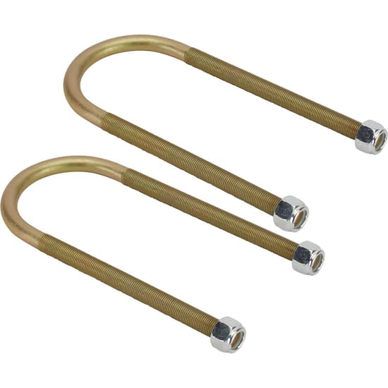 Leaf Spring U-Bolts for 3 Inch Axle Tube, 8 Inch Long