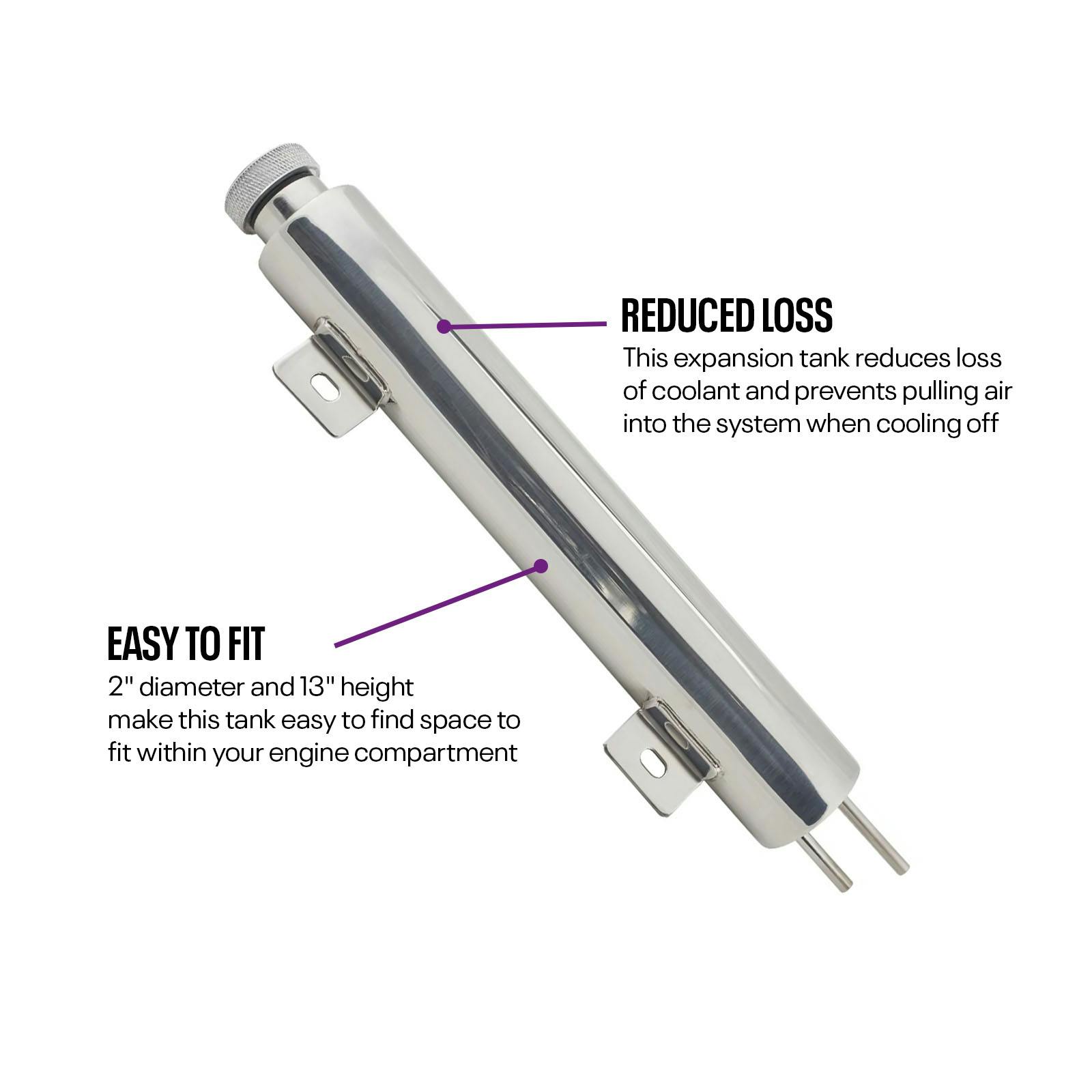 13 Inch Stainless Steel Coolant Expansion Overflow Tank
