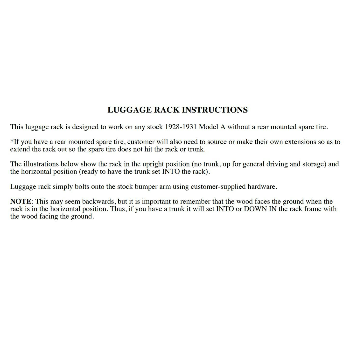 Speedway 1928-31 Ford Model A Trunk Luggage Rack