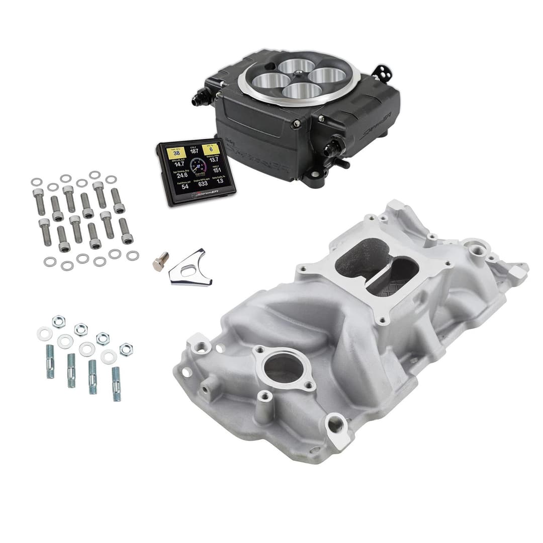 Small Block Chevy High Rise Intake & Sniper 2 EFI Conversion Kit