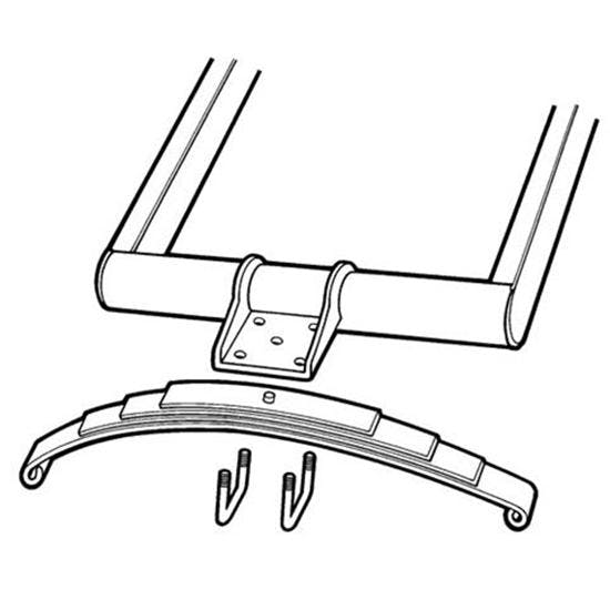 Front Frame Leaf Spring Perch Kit, Standard Ride Height