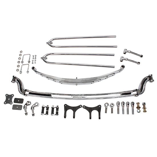 Front End Assembly for Model A Frame, I-Beam Axle, Chrome