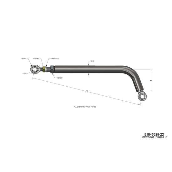 Lightweight Chromoly Adjustable Panhard Bar, 3-1/2 Inch Bend