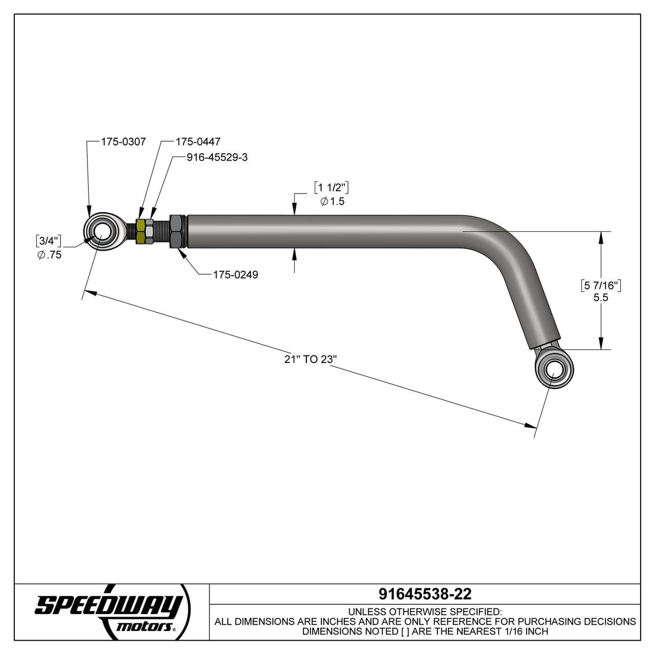 Lightweight Chromoly Adjustable Panhard Bar, 5-1/2 Inch Bend