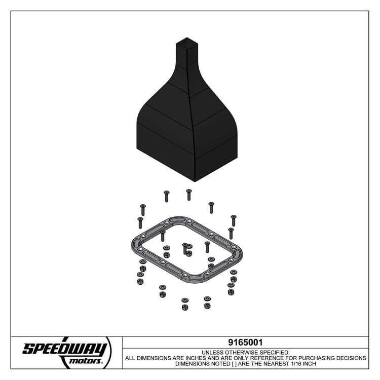 Rectangle Shifter Boot with Billet Aluminum Ring, Polished