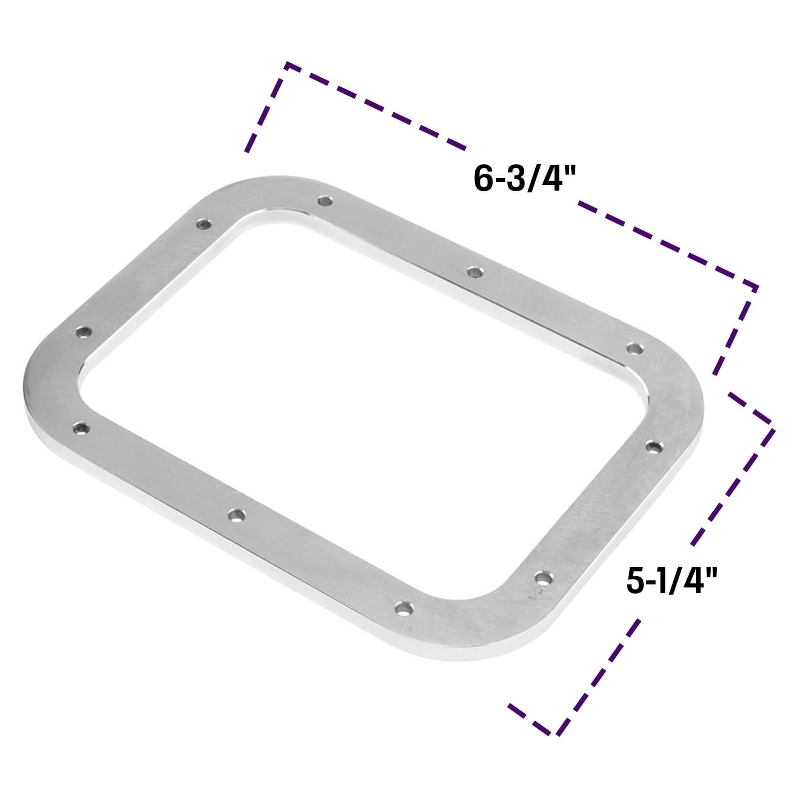 Rectangle Shifter Boot with Billet Aluminum Ring, Polished