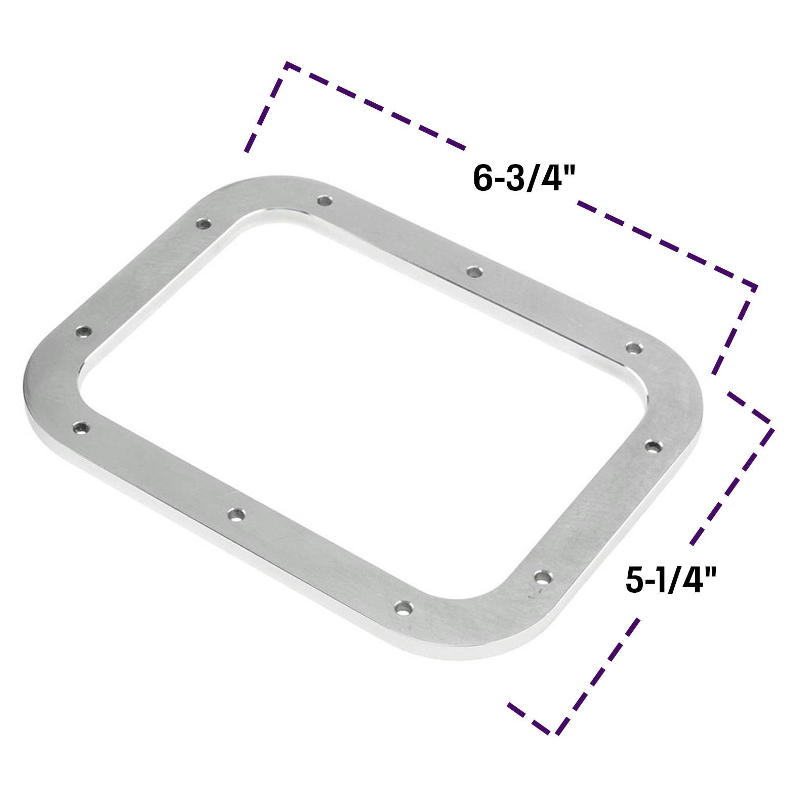 Rectangle Shifter Boot with Billet Aluminum Ring, Polished