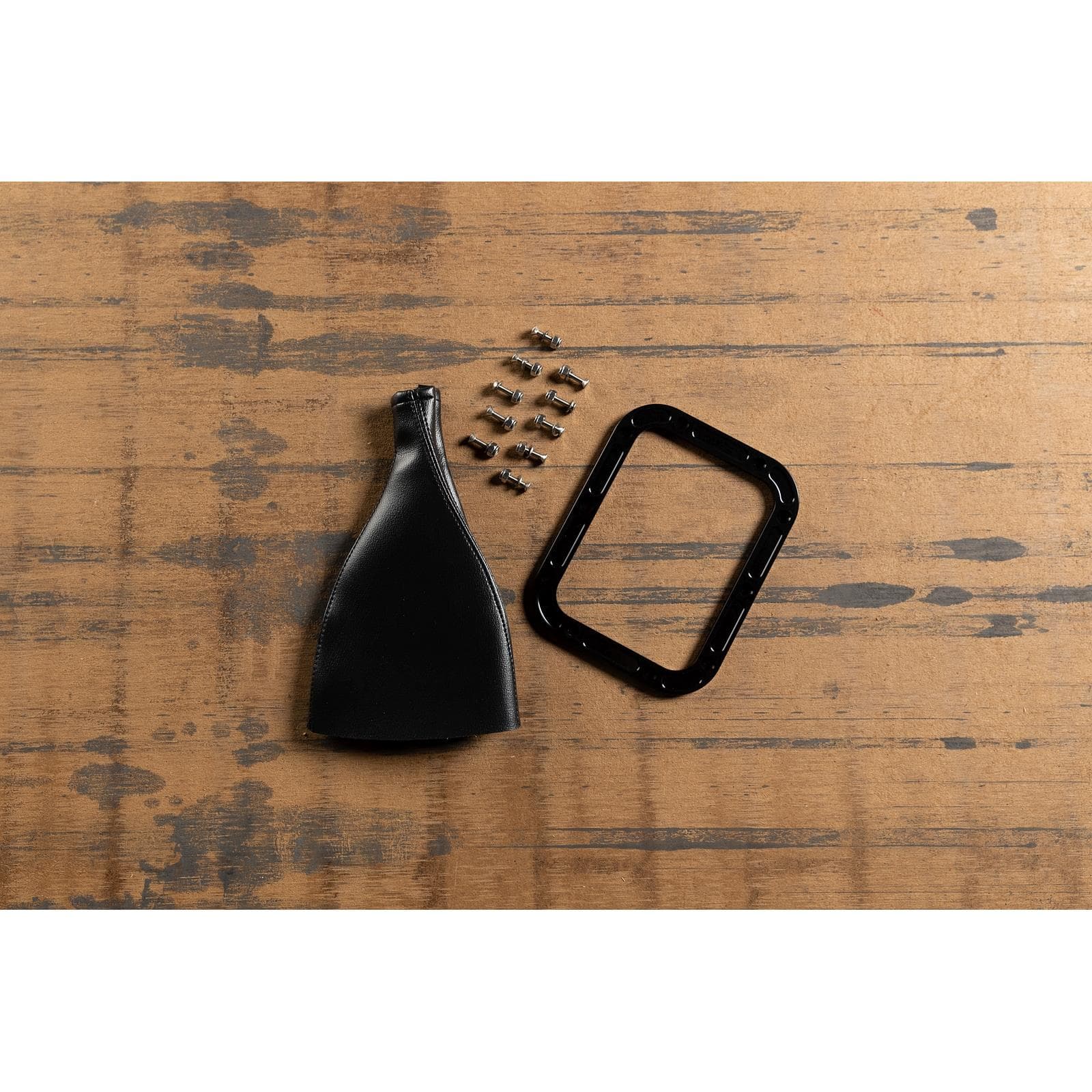 Rectangle Shifter Boot with Billet Aluminum Ring, Black