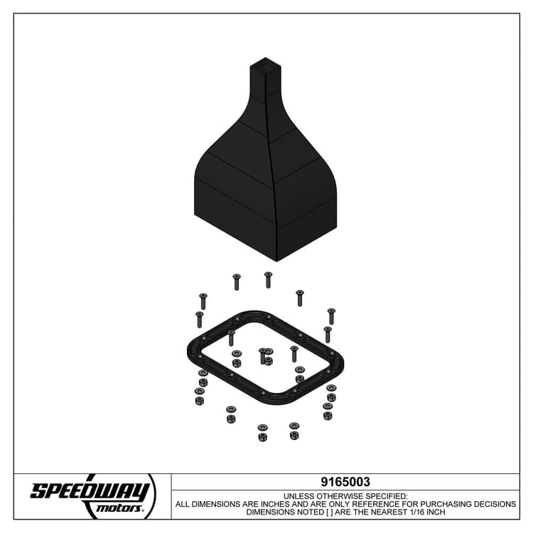 Rectangle Shifter Boot with Billet Aluminum Ring, Black
