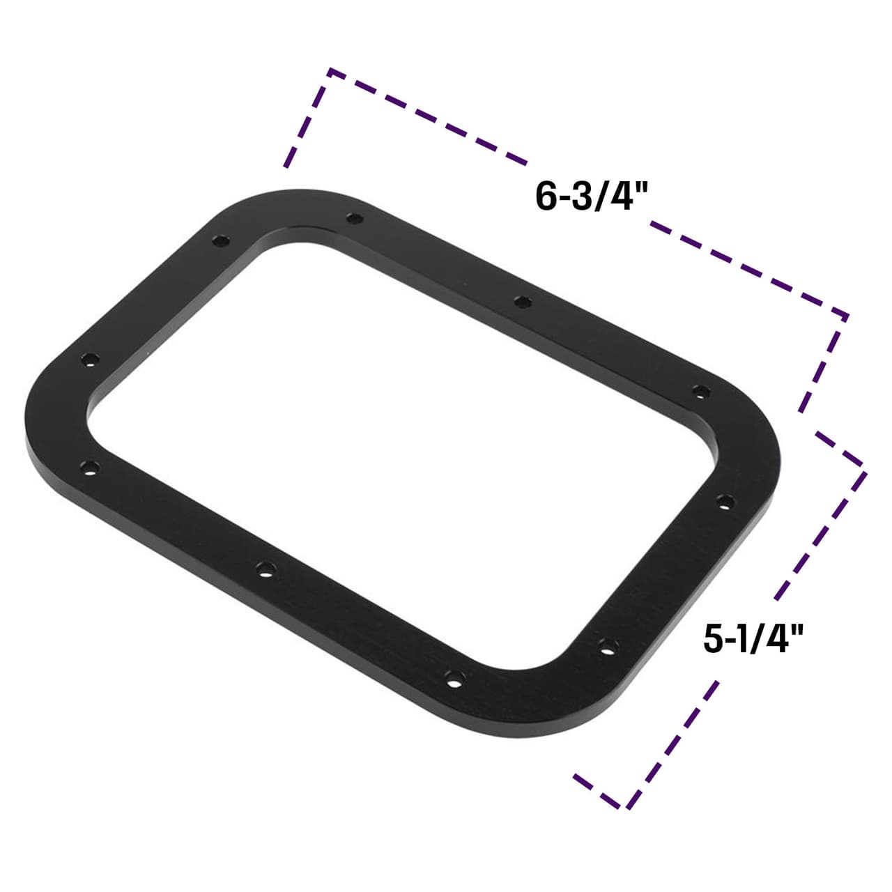 Rectangle Shifter Boot with Billet Aluminum Ring, Black