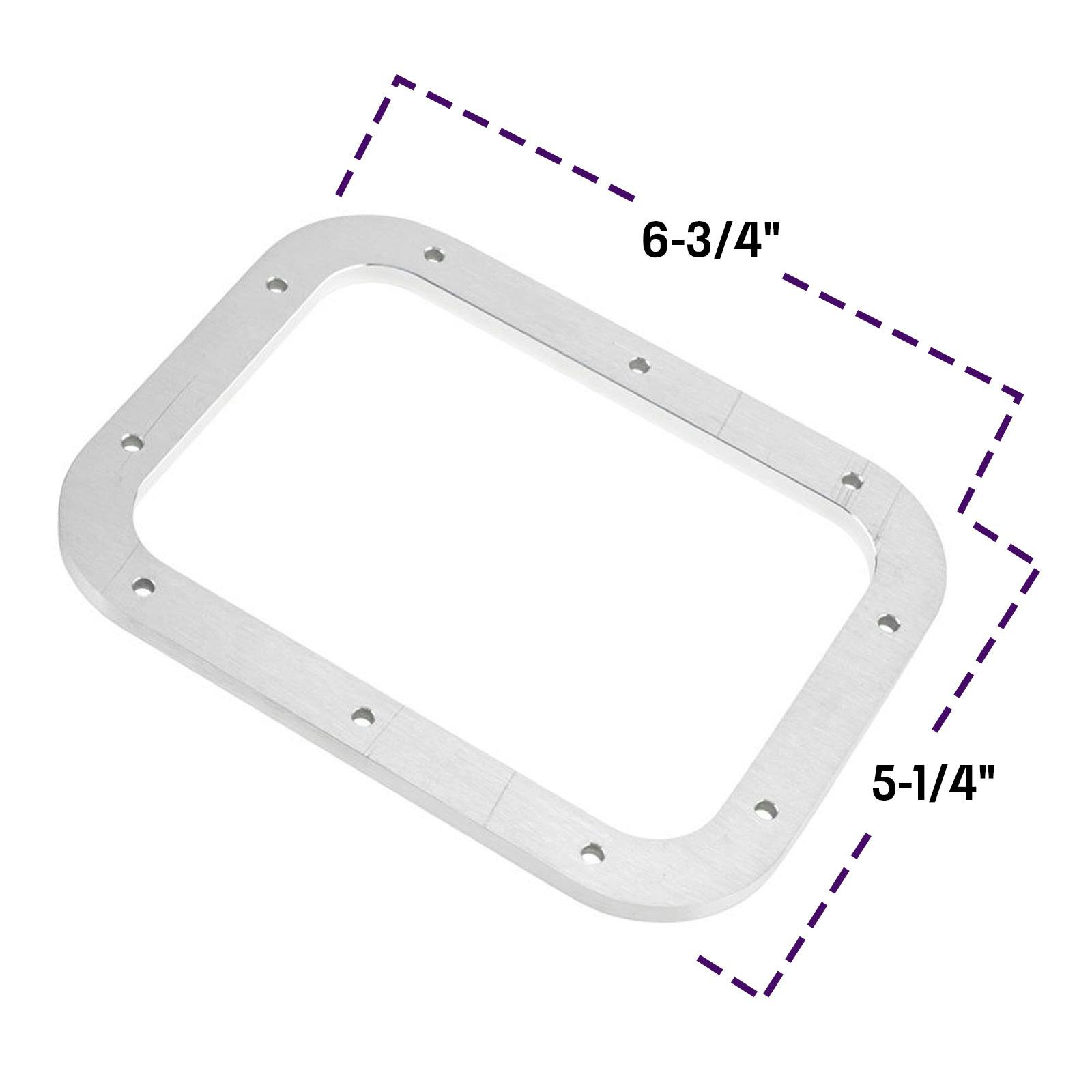 Rectangle Shifter Boot with Billet Aluminum Ring, Brushed
