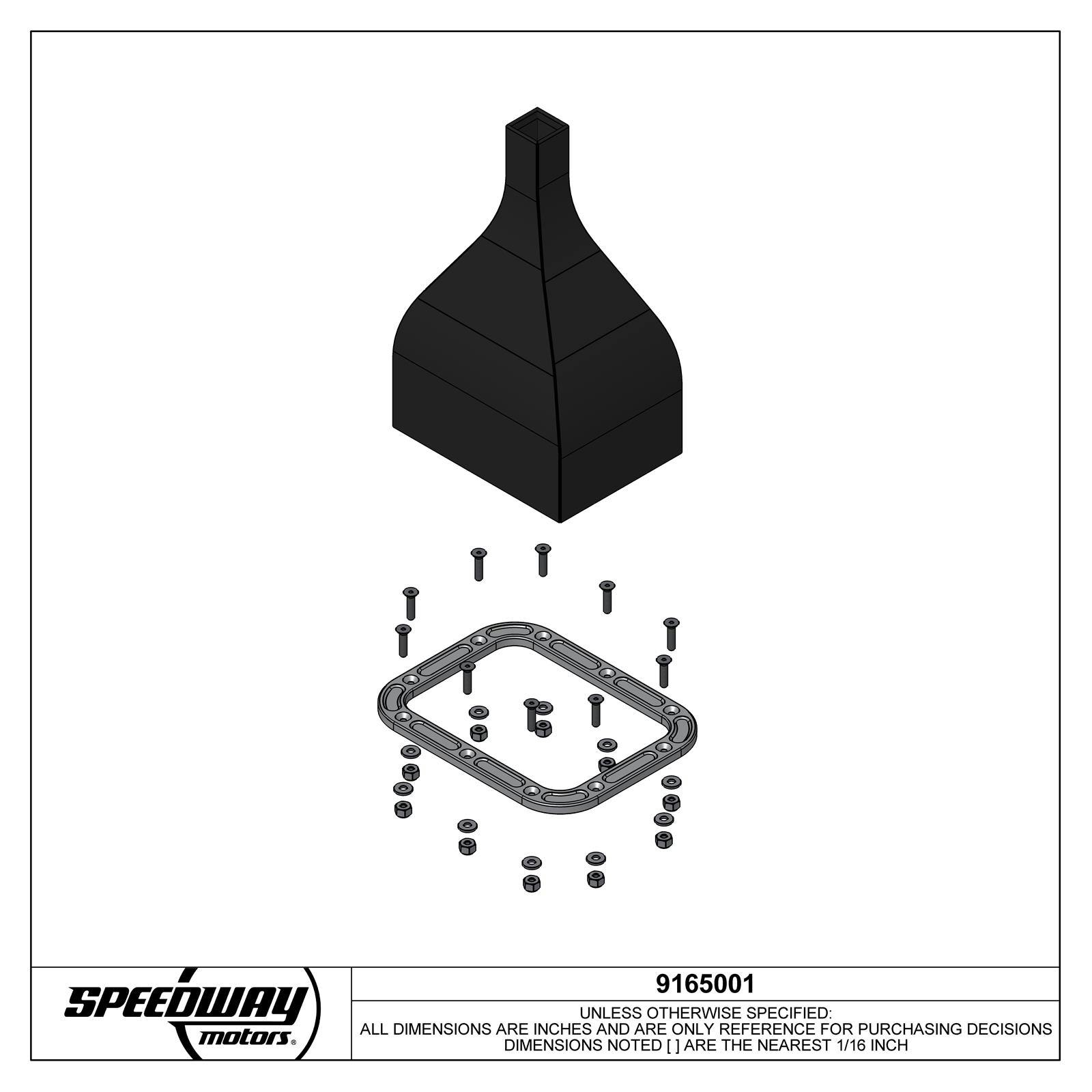 Rectangle Shifter Boot with Billet Aluminum Ring, Brushed