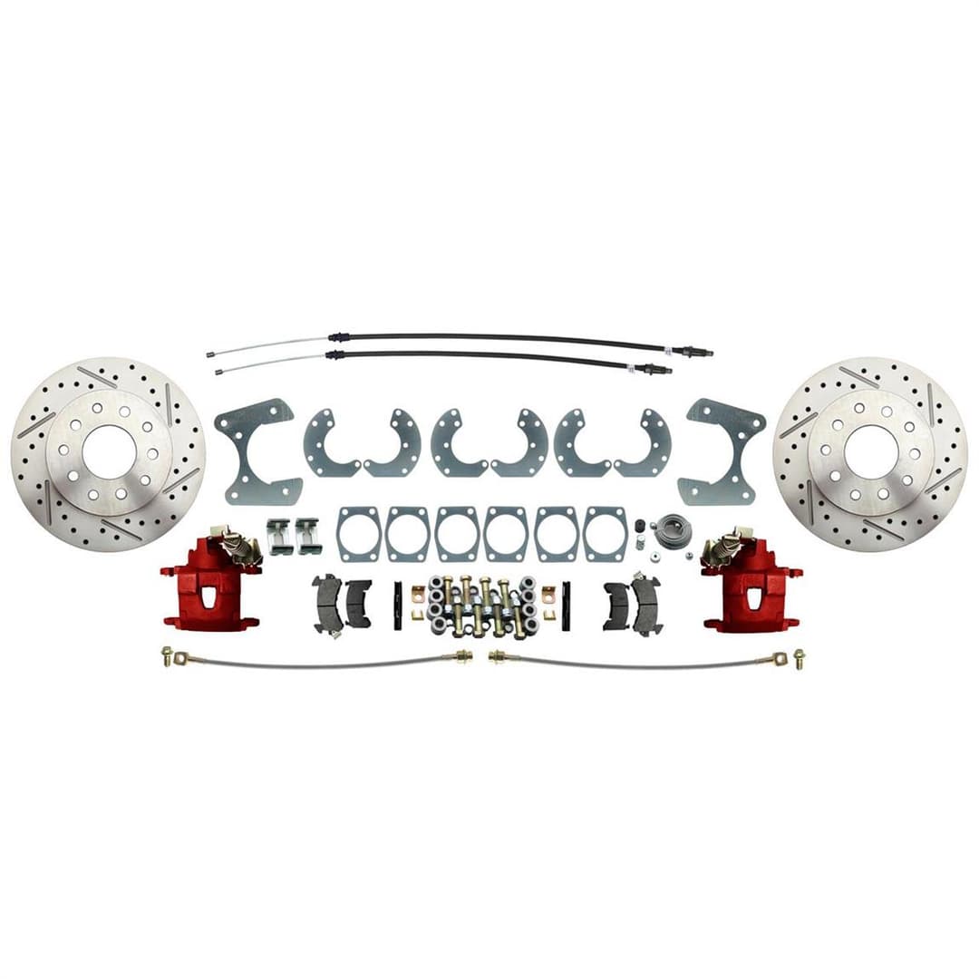 Universal Ford 9 Inch Rear-End Disc Brake Conversion Kit, Red