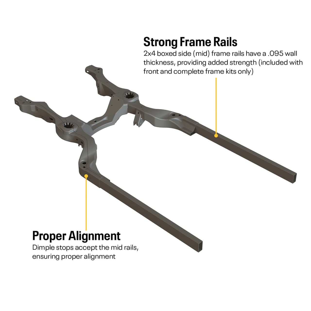 78-88 GM Metric Chassis Stock Car Frame, Front/Rear/Kit