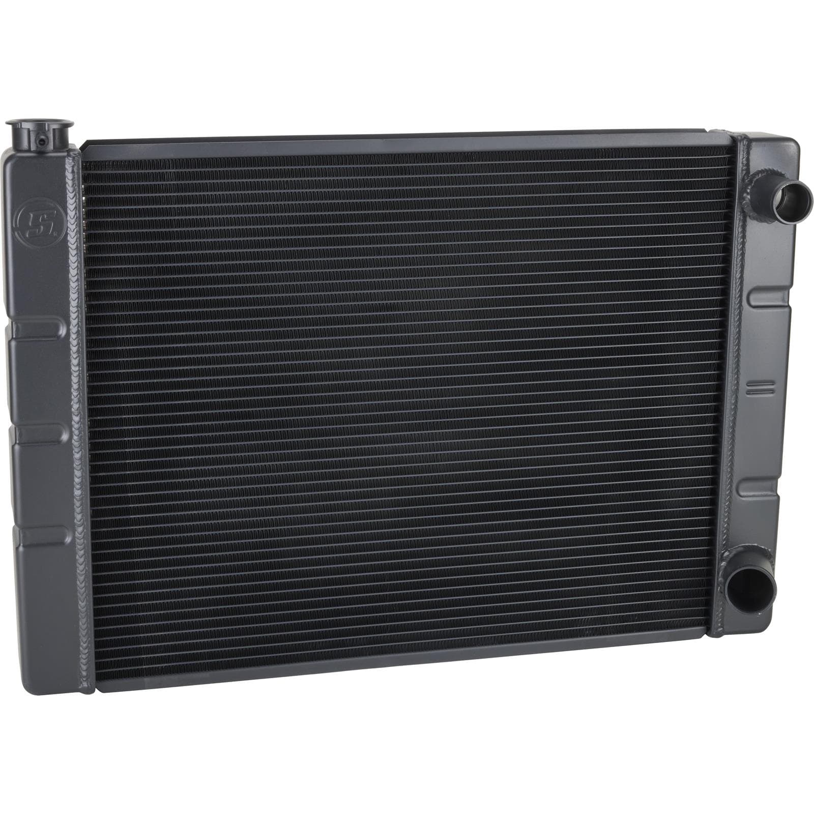 Dual/Double Pass All Aluminum Racing Radiator, SBC/BBC, Black