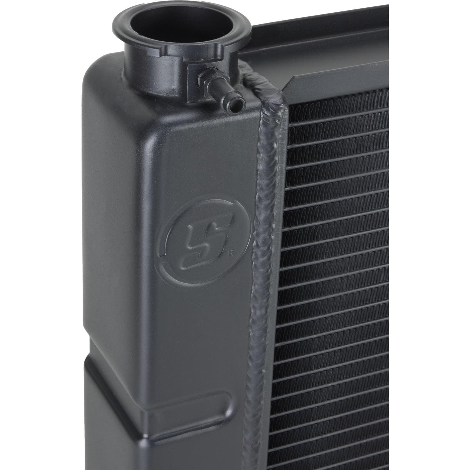 Dual/Double Pass All Aluminum Racing Radiator, SBC/BBC, Black