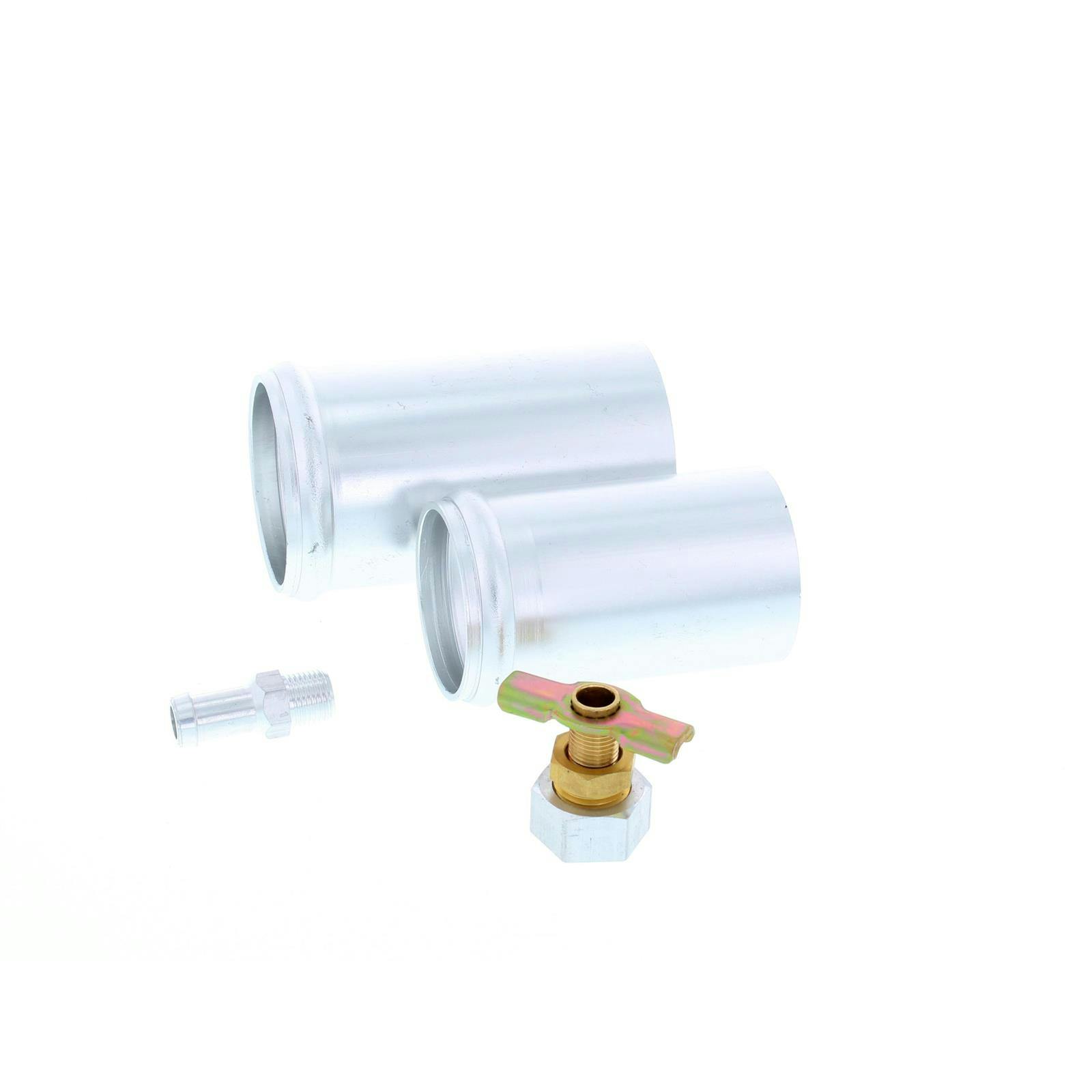 Aluminum Radiator Weld-On Inlet/Outlet Neck Kit w/ Petcock