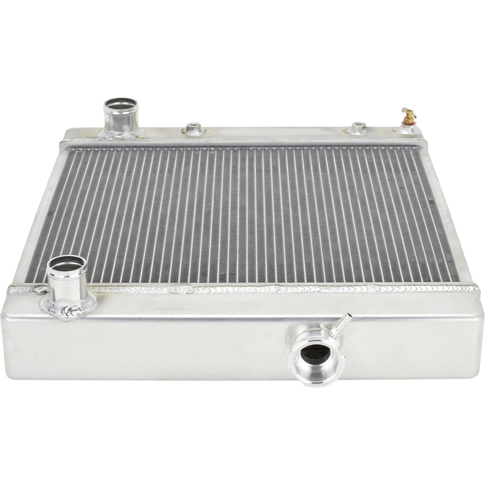 Small Universal Short Vertical Aluminum Radiator, RH w/E-Fan