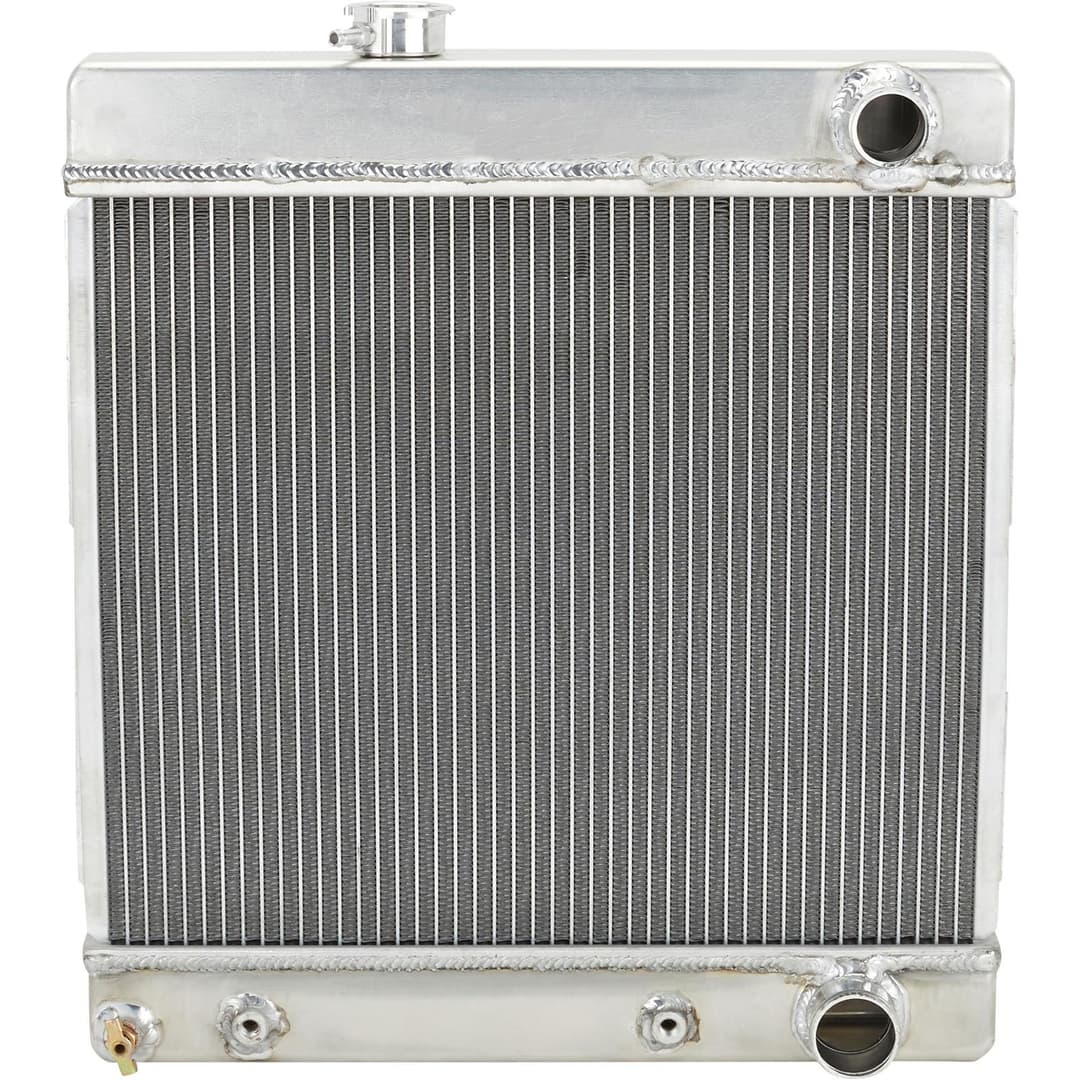 Small Universal Short Vertical Aluminum Radiator, RH w/E-Fan