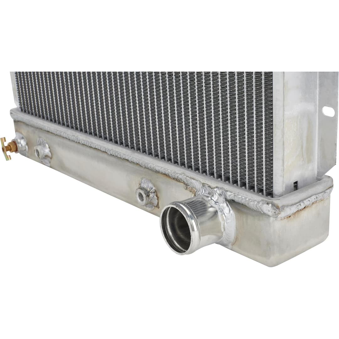 Small Universal Short Vertical Aluminum Radiator, RH w/E-Fan