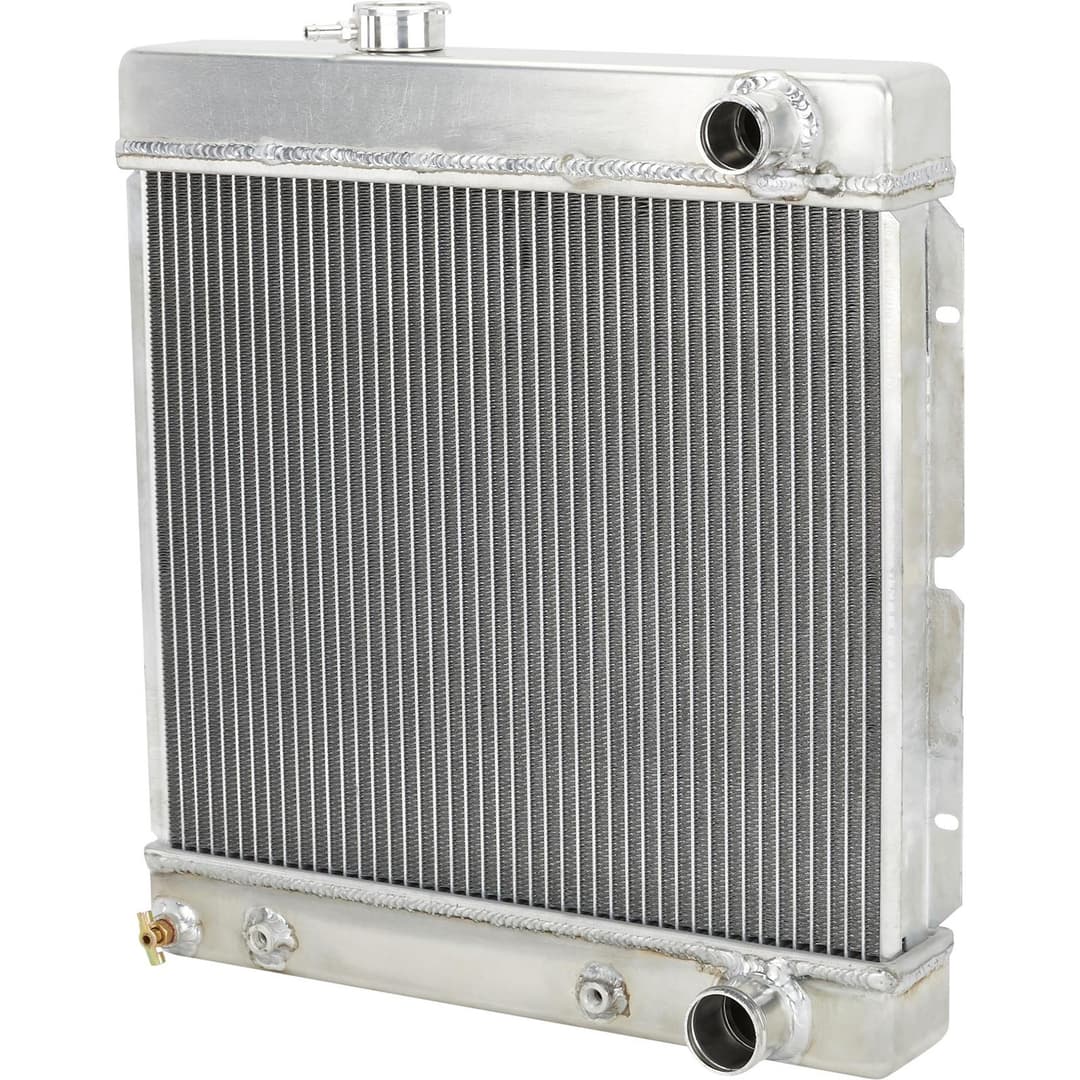 Small Universal Short Vertical Aluminum Radiator, RH w/E-Fan