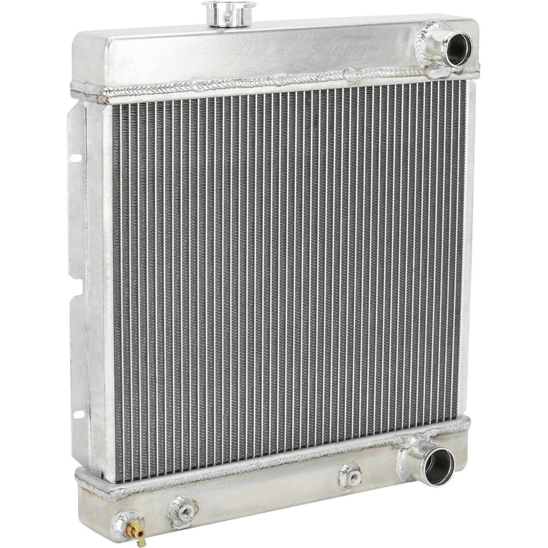 Small Universal Short Vertical Aluminum Radiator, RH w/E-Fan