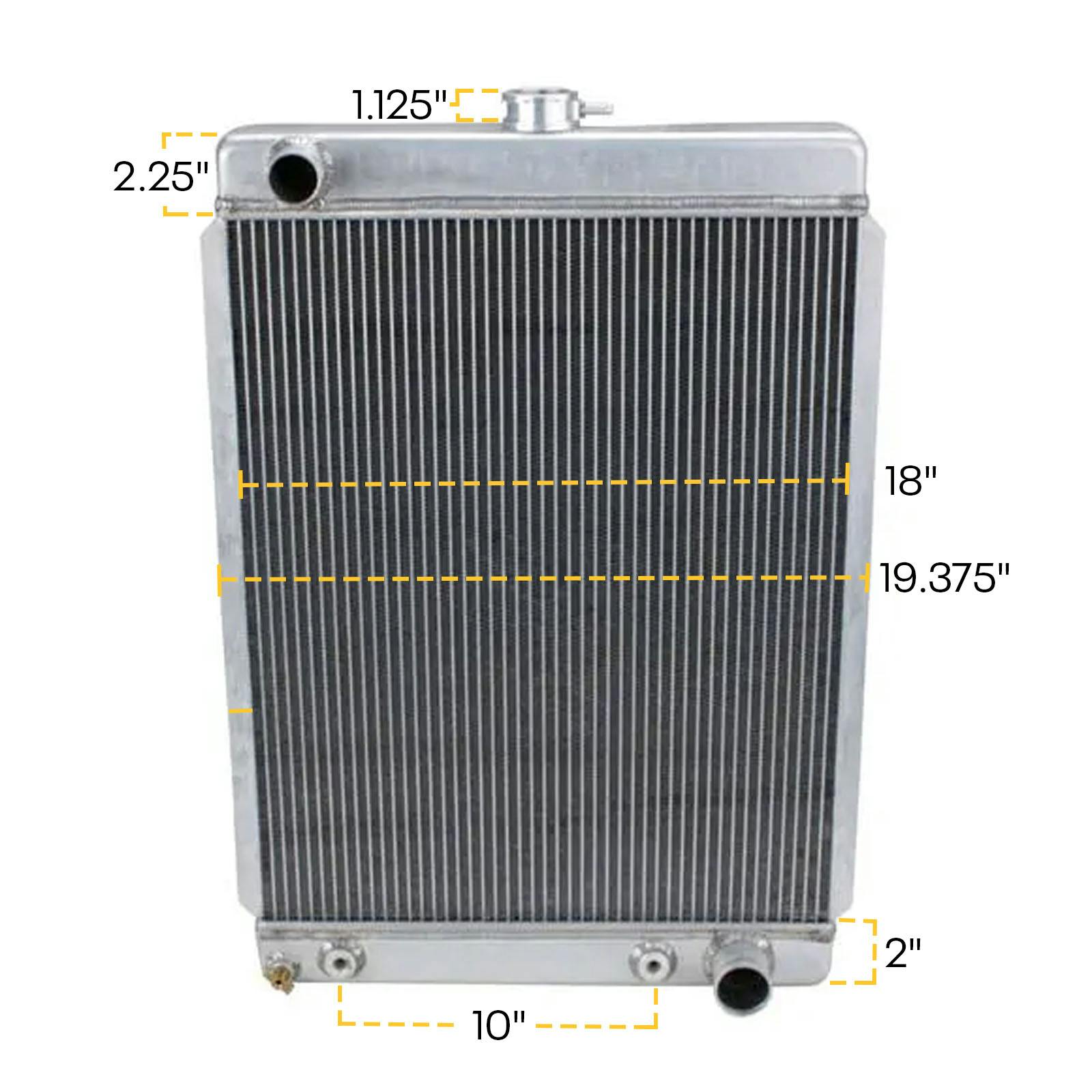 Universal Aluminum Radiator - 27 Inch Tall, Passenger Side Outlet