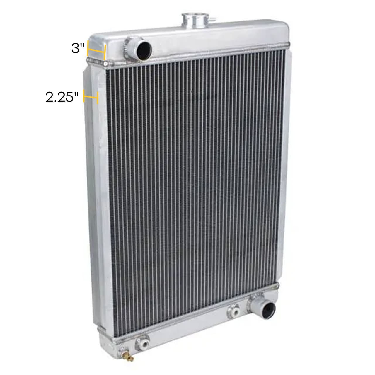 Universal Aluminum Radiator - 27 Inch Tall, Passenger Side Outlet