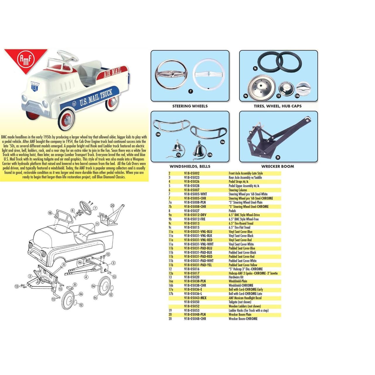 AMF Early, Steel Steering Wheel, Pedal Car Parts