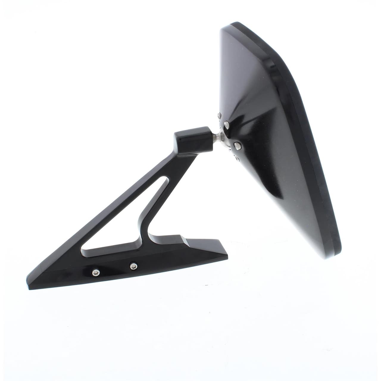 Rectangular Billet Convex Glass Rear View Door Mirror, Black