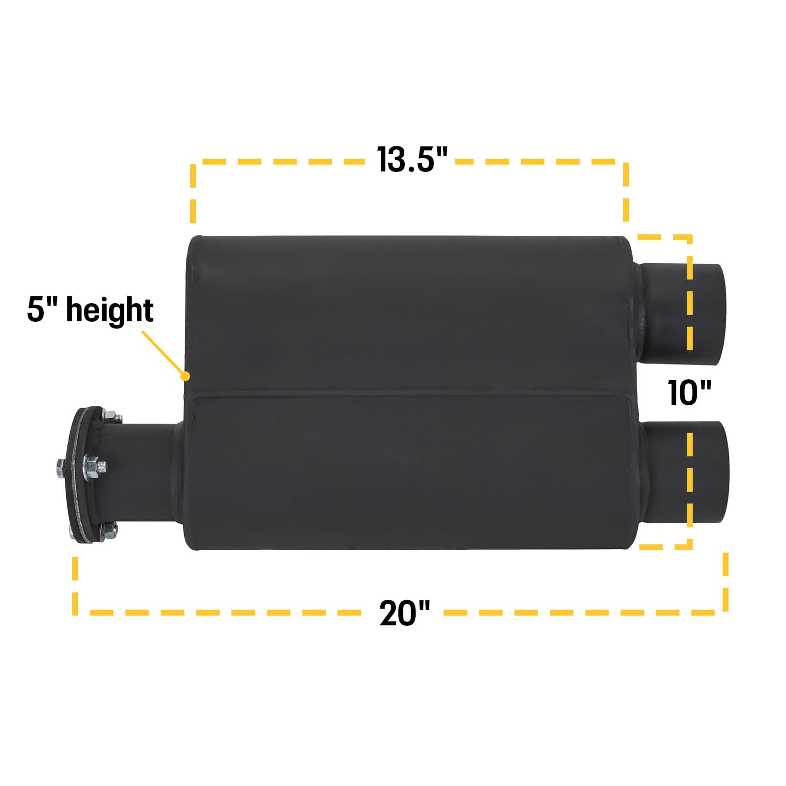 Straight Through Exhaust Dump Baffled Muffler with Cutout, 3 Inch Same ...