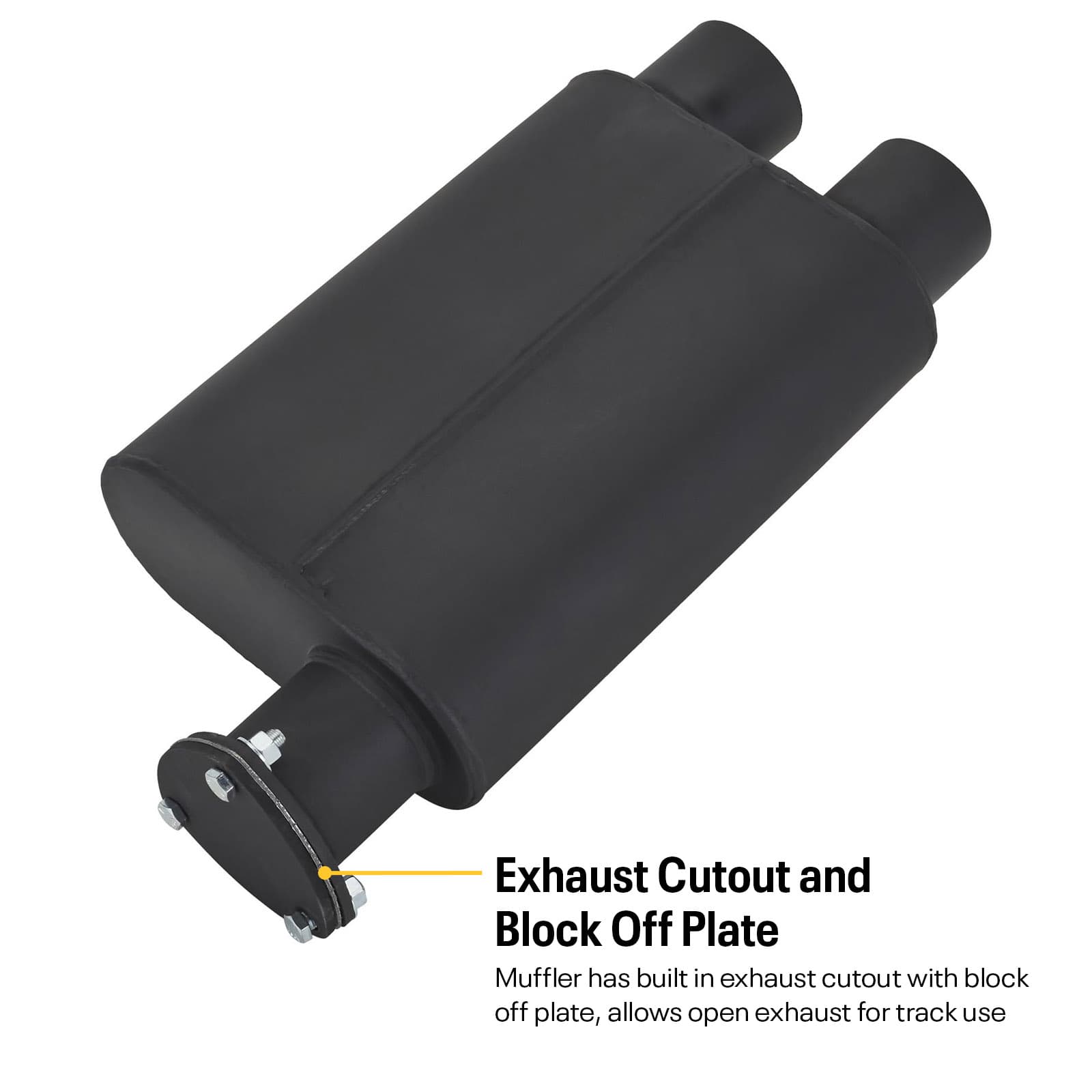 Straight Through Exhaust Dump Baffled Muffler with Cutout, 3 Inch Same ...