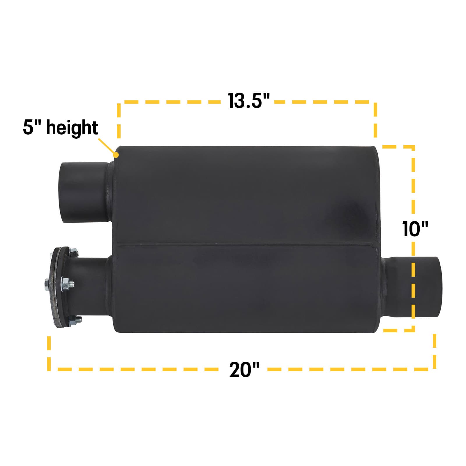 Straight Through Exhaust Dump Baffled Muffler with Cutout, 3 Inch ...