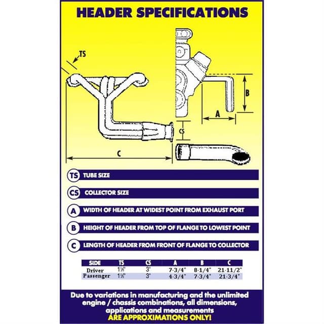 1955-57 Chevy Chassis Headers for Rack and Pinion, Chrome