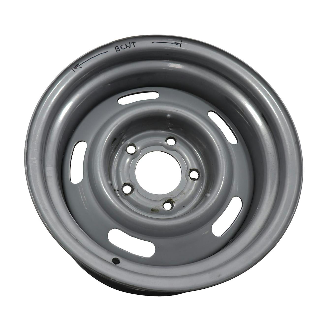 GM Rally Track Wheel, 5 on 5 Inch Bolt Pattern, 15x8, Silver