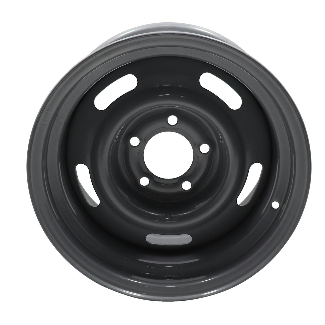 Speedway GM Style 15x8 In Rally Wheel, 5 on 4.75 Inch BP, Silver