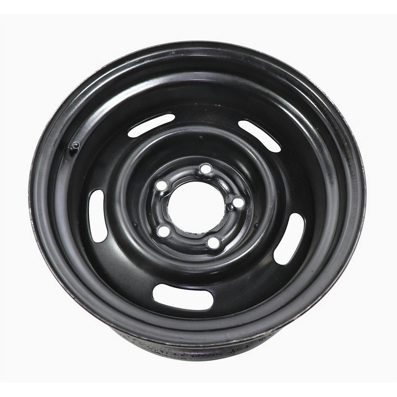 Speedway GM Style 15x8 In Rally Wheel, 5 on 4.75 Inch BP, Silver