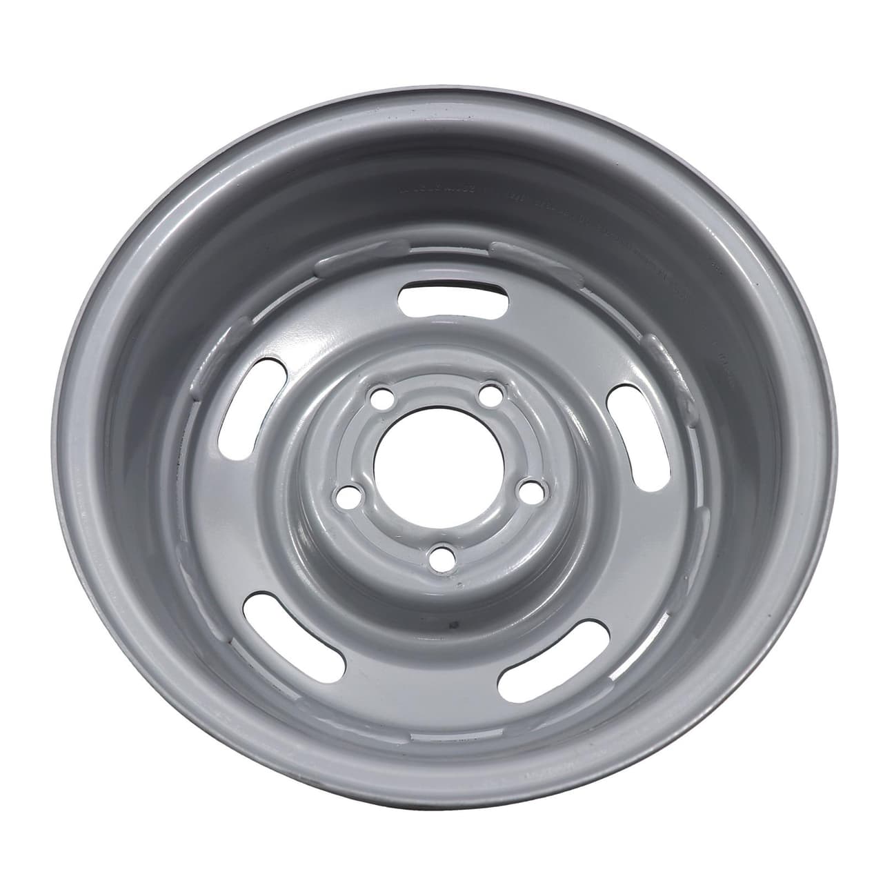 Speedway GM Style 15x8 In Rally Wheel, 5 on 4.75 Inch BP, Silver